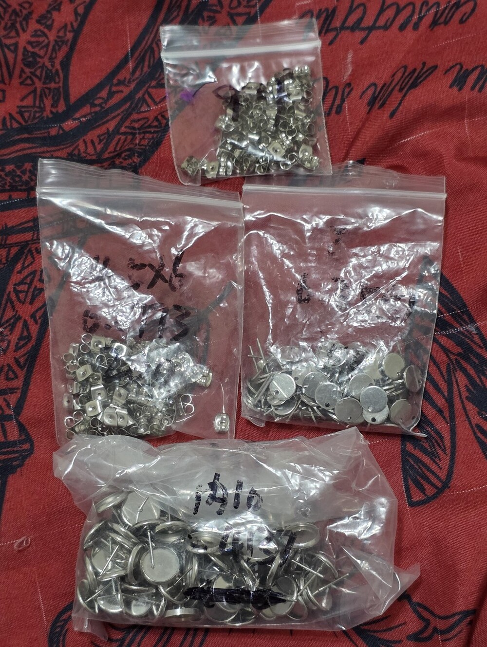Silver Earring Posts and Backs Assortment - Jewelry Findings